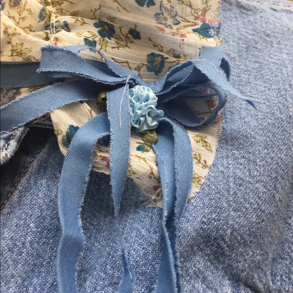 Kreativekristen upcycled Boho style denim waistcoat vintage denim vest - Picture 10 of 16
